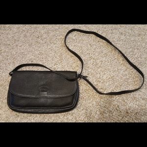 Longchamp leather cross body/shoulder bag deep brown woman’s